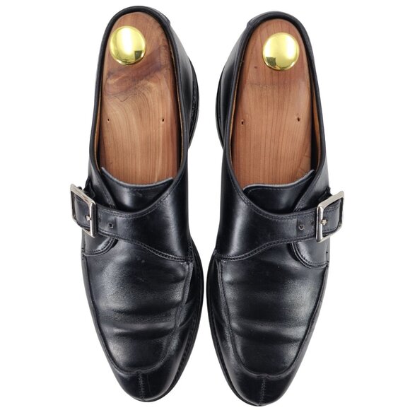 Allen Edmonds Men's 9B Black Calf Leather Dress Shoes Thayer Monk Strap Loafers - Picture 11 of 13